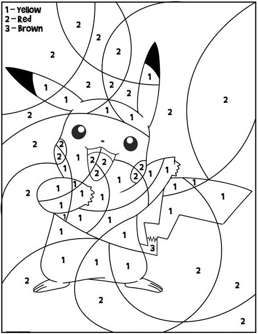 Pokemon Color in By Number