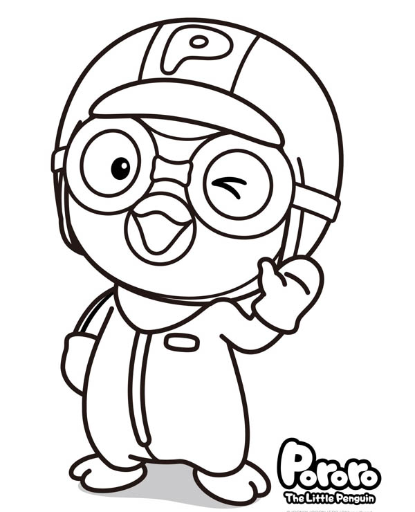 Pororo Colouring Page