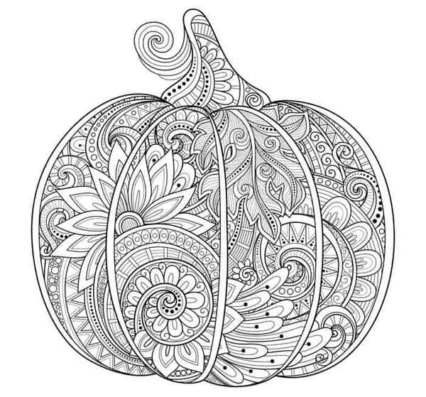 Pumpkin Coloring Pages for Adults