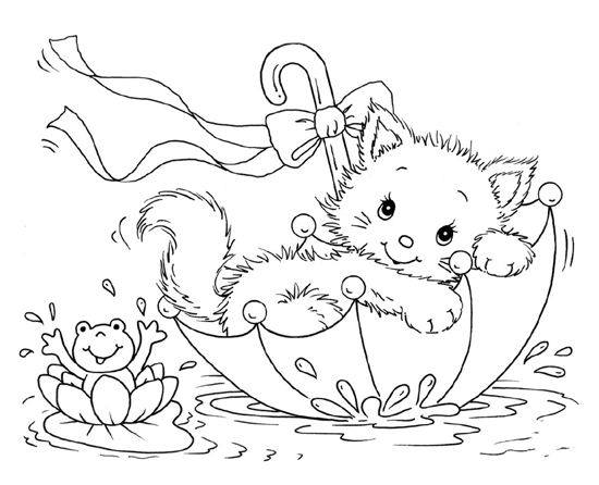 Realistic Cat Coloring Page