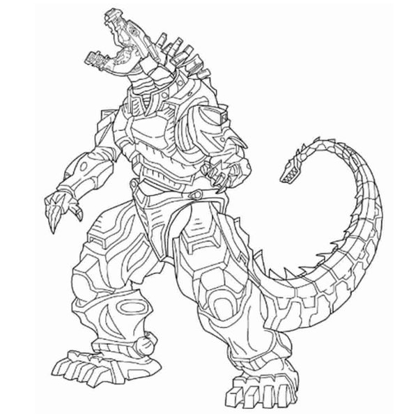 Robot Godzilla Colouring Page