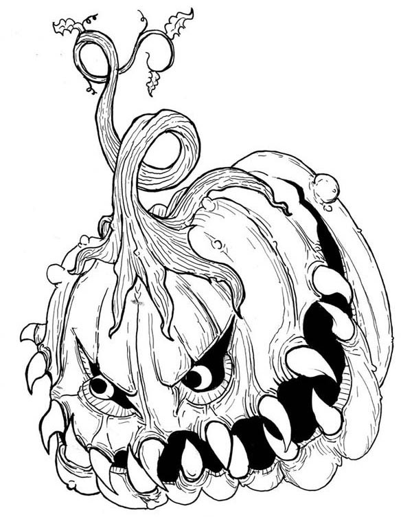 Scary Pumpkin Coloring Pages