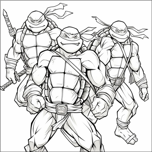 Teenage Mutant Ninja Turtles Coloring Page