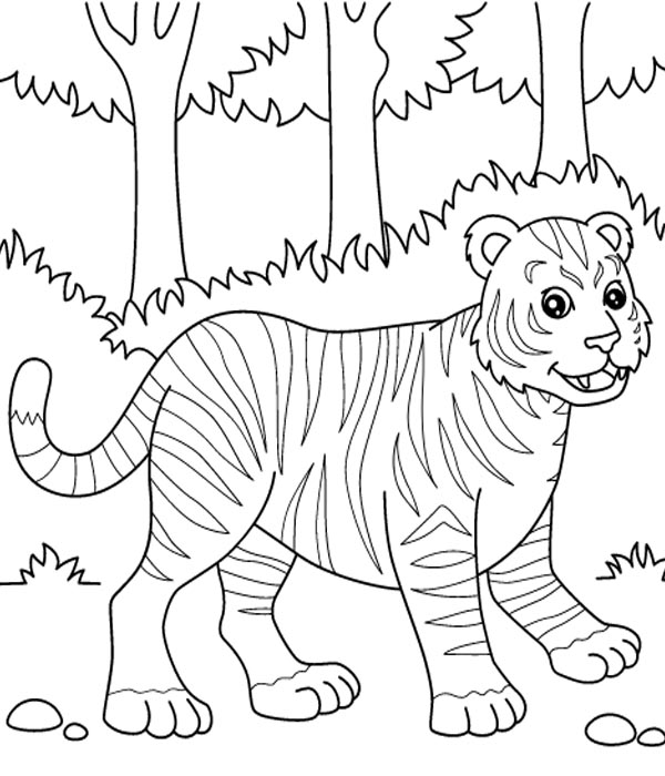 Tiger Coloring For Toddlers