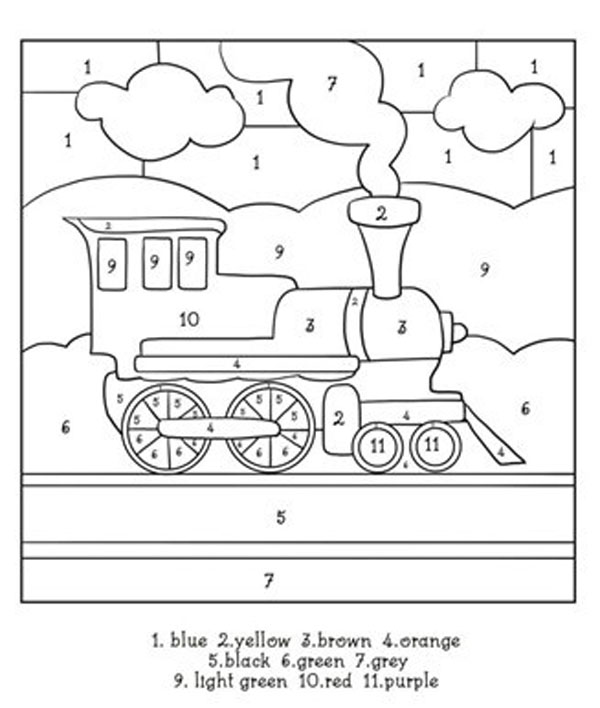 Train Coloring By Number