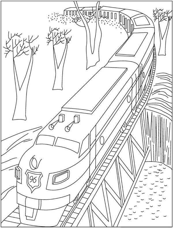 Train Pictures To Color and Print
