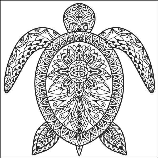 Turtle Mandala Coloring Page