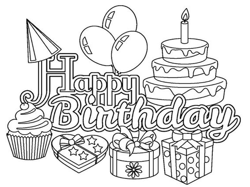 happy birthday coloring pages