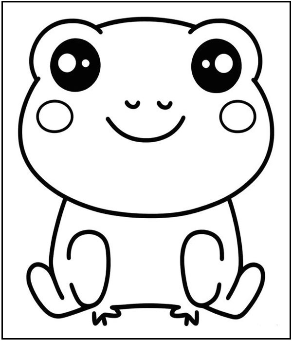Kawaii Frog Coloring Page