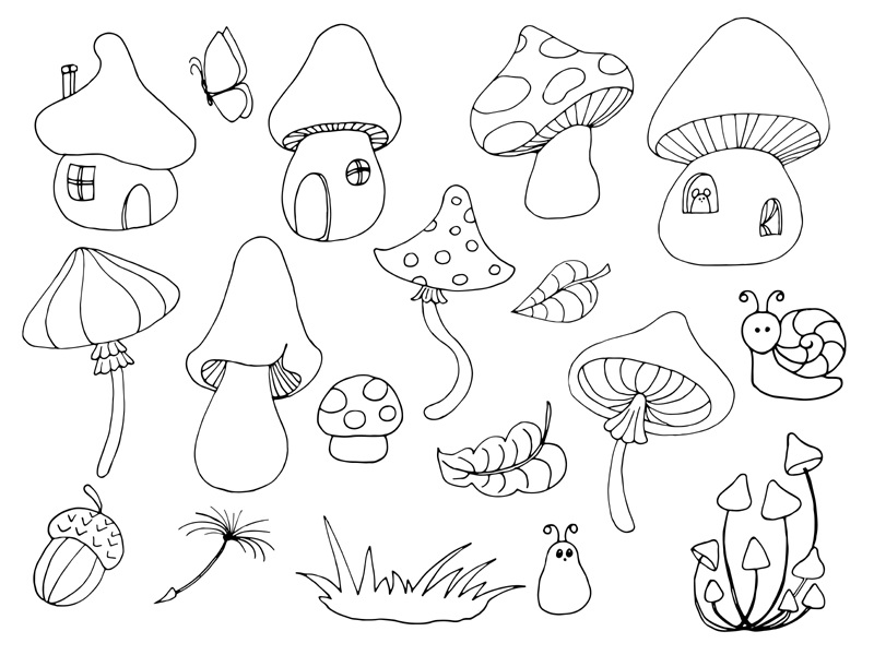 Mushroom Coloring Pages