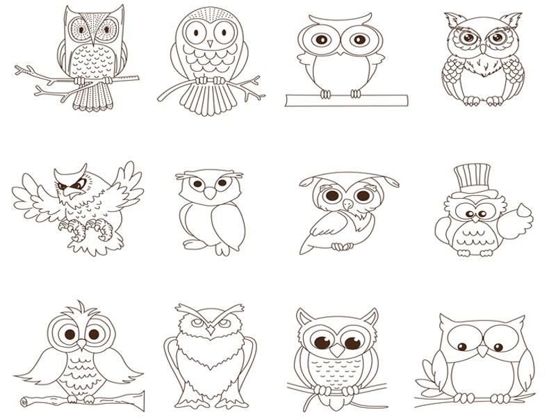 Owl Coloring Pages