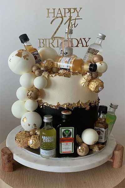 13. Dual Tone 21 Cake Design