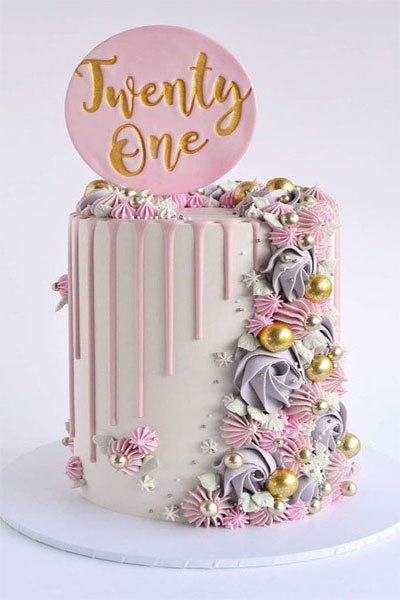 16. 21st Birthday Cake With Buttercream Frosting