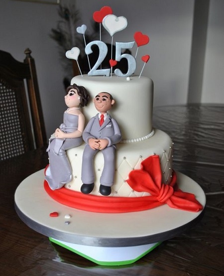 25th Anniversary Cake For Parents