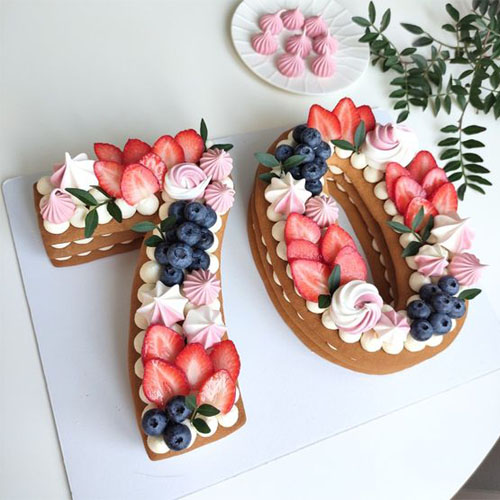 70 Number Cake Design
