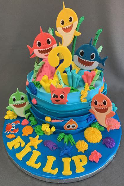 Baby Shark Cake For Two Year Birthday
