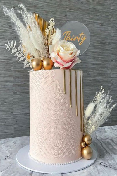 Boho Style 30 Years Cake Design
