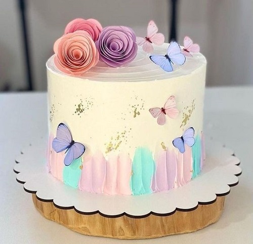 Butterfly Cake In Buttercream Frosting