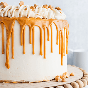 butterscotch flavour cake design 