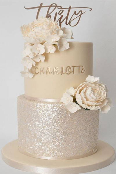 Chic Two Tier 30 Cake Design