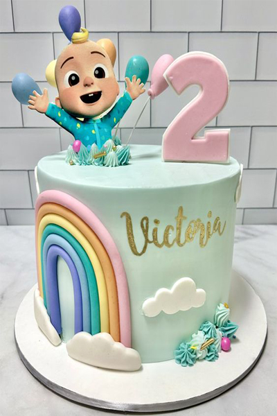 Coco Melon 2nd Birthday Cake