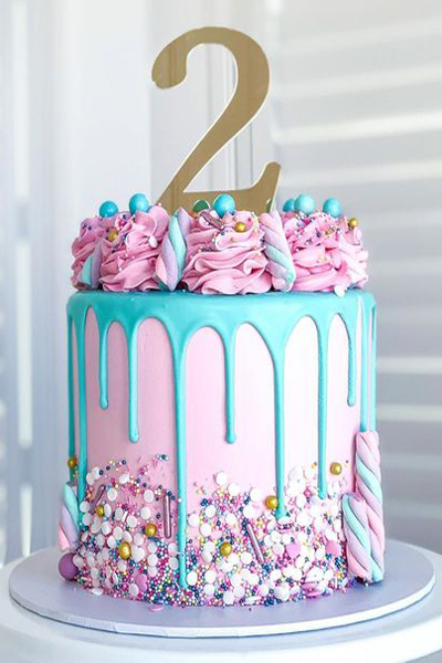 Drip Cake Design For 2nd Birthday