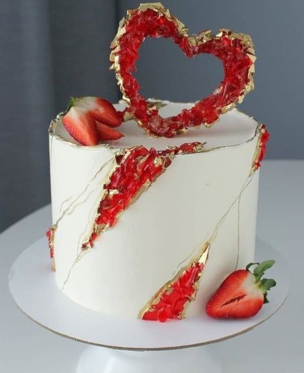 Druzy Cake For Valentine's Day