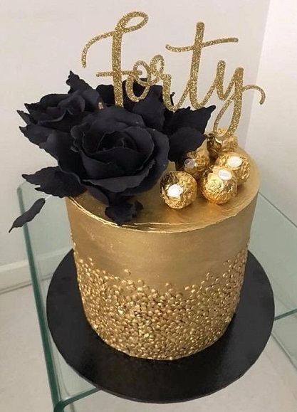 Elegant 40th Birthday Cake