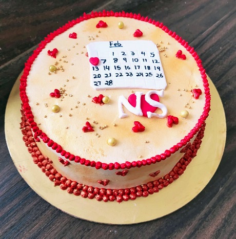 Engagement Date Cake Design