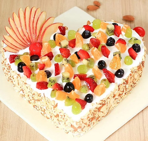 Fruit Cake In Heart Shape