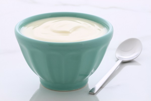 Delicious,,nutritious,and,healthy,fresh,plain,yogurt,on,vintage,italian