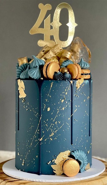 Modern Cake Design For 40th Birthday