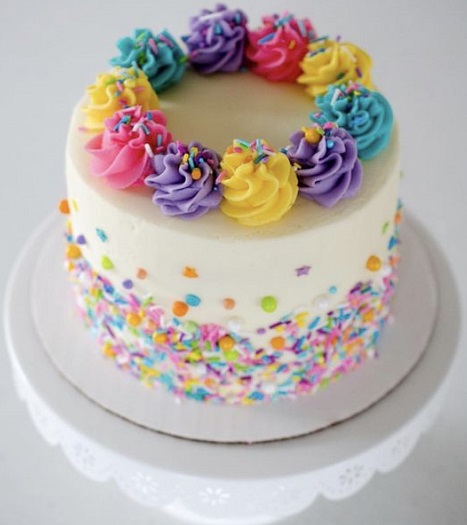 Rainbow Confetti Cake