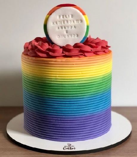 Rainbow Frosting Cake