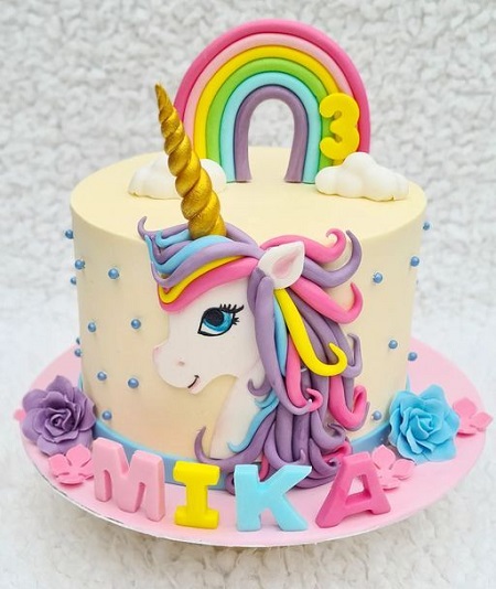 Rainbow Unicorn Cake