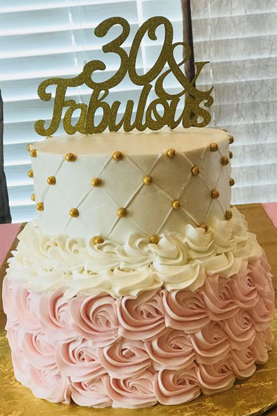 Retro Style 30th Number Cake Design