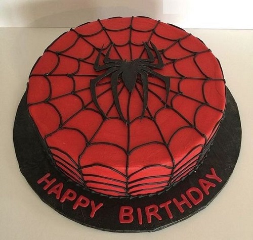 Round Spiderman Cake