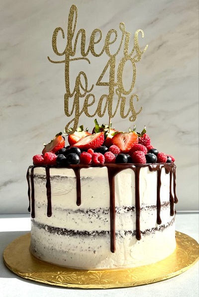 Rustic Cake For 40th Birthday