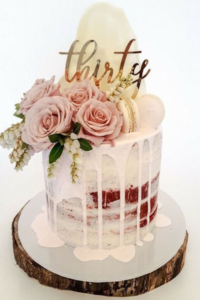 Rustic Thirty Cake Design