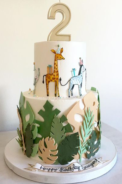 Second Birthday Safari Theme Cake