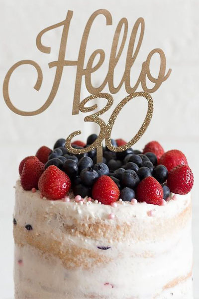 Simple Nude Thirty Birthday Cake