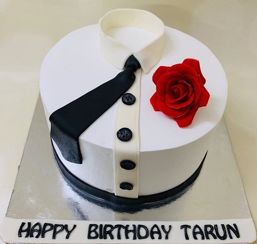 Simple Tuxedo Husband Birthday Cake Design