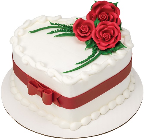 Small Heart Shaped Cake With Rose