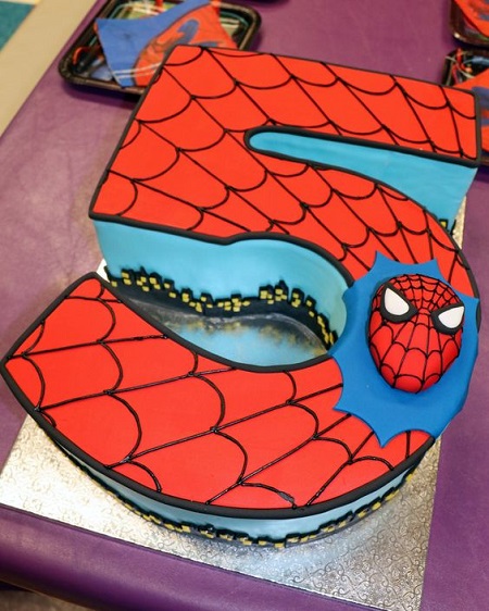 Spiderman Number Cake