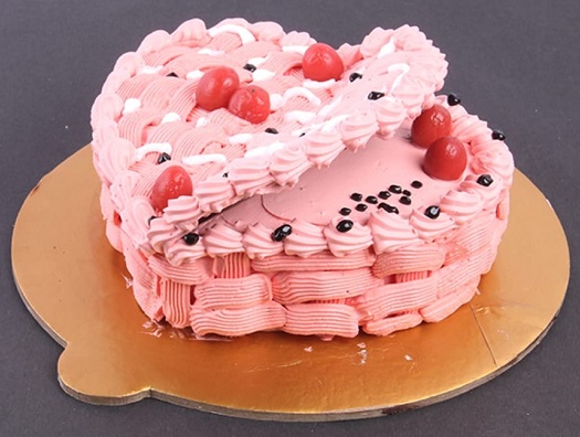 Strawberry Heart Shape Cake Design