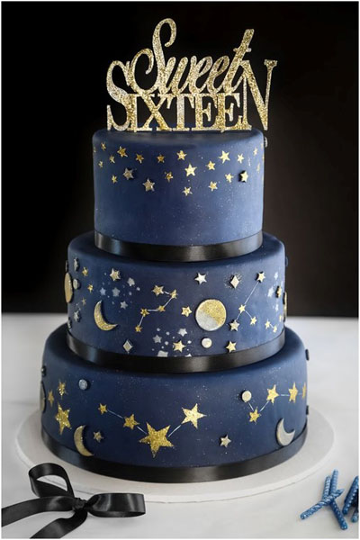 Three Tier Sweet 16 Cake Design