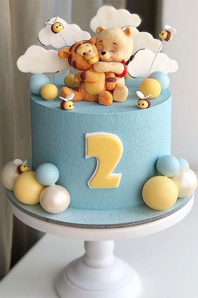 Tiger And Winnie Pooh Two Birthday Cake