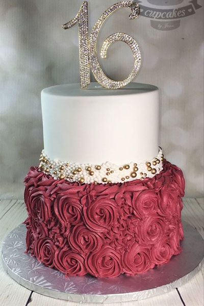 Two Tier 16 Cake Design