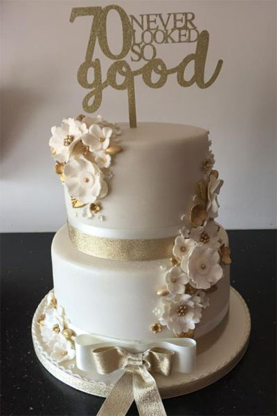 Vintage Cake Design For 70th