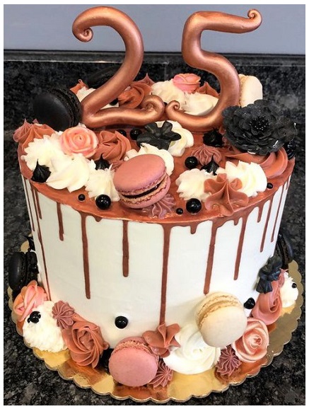 Elegant 25th Birthday Cake